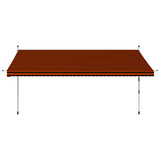Vidaxl Luifel manuell ausziehbar 400 cm orange und braun