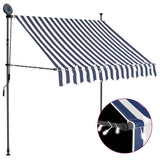 Vidaxl Luifel manuell ausziehbar mit LED 100 cm blau und weiß