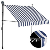 Vidaxl Luifel manuell ausziehbar mit LED 200 cm blau und weiß
