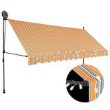 Vidaxl Luifel manuell ausziehbar mit LED 350 cm gelb und blau