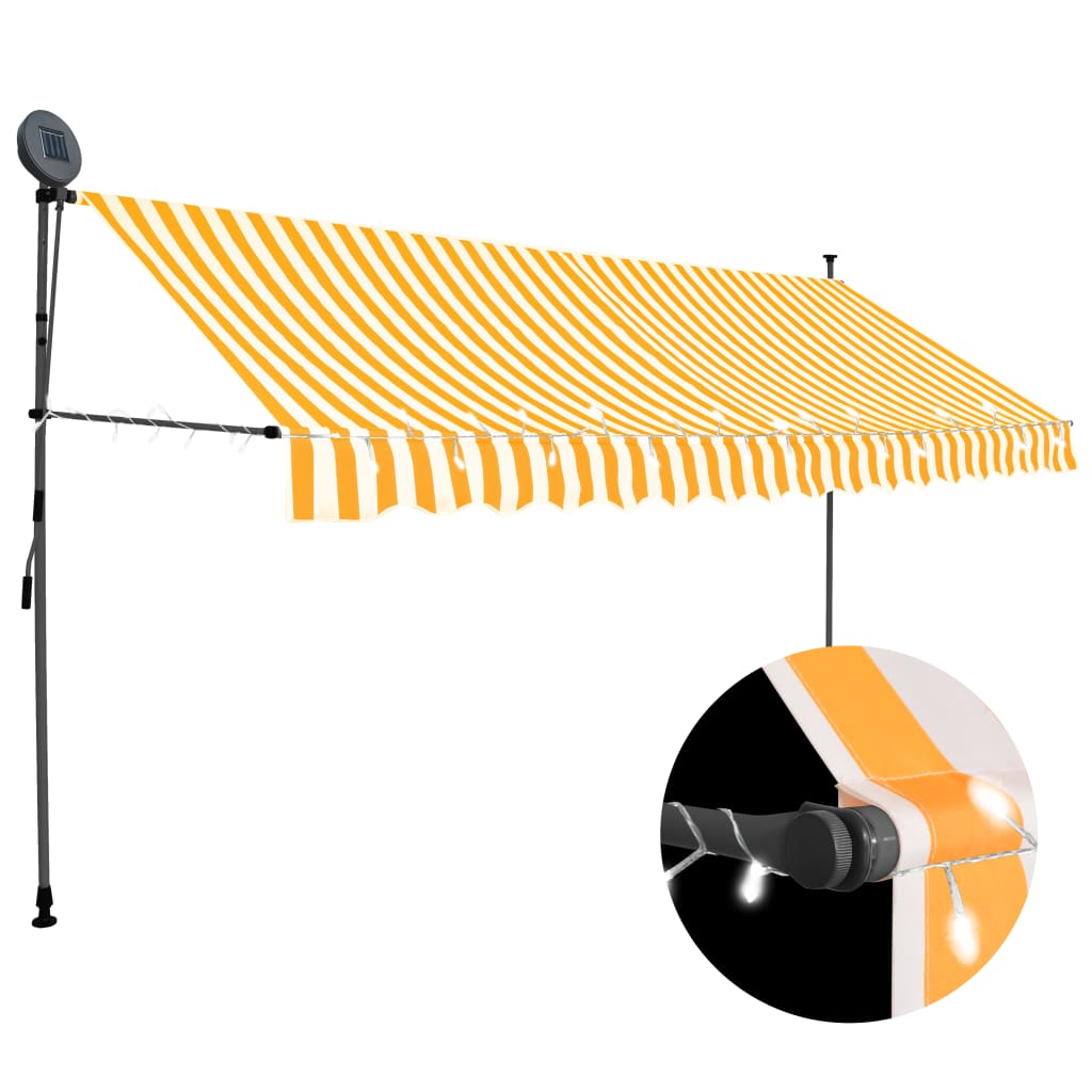 Vidaxl Luifel mit LED 350 cm weiß und orange