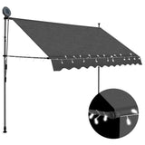 Vidaxl Luifel manually extendable with LED 250 cm anthracite -colored