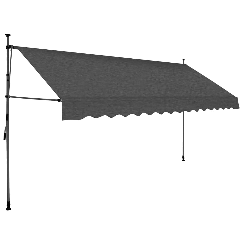 Vidaxl Luifel manually extendable with LED 350 cm anthracite -colored