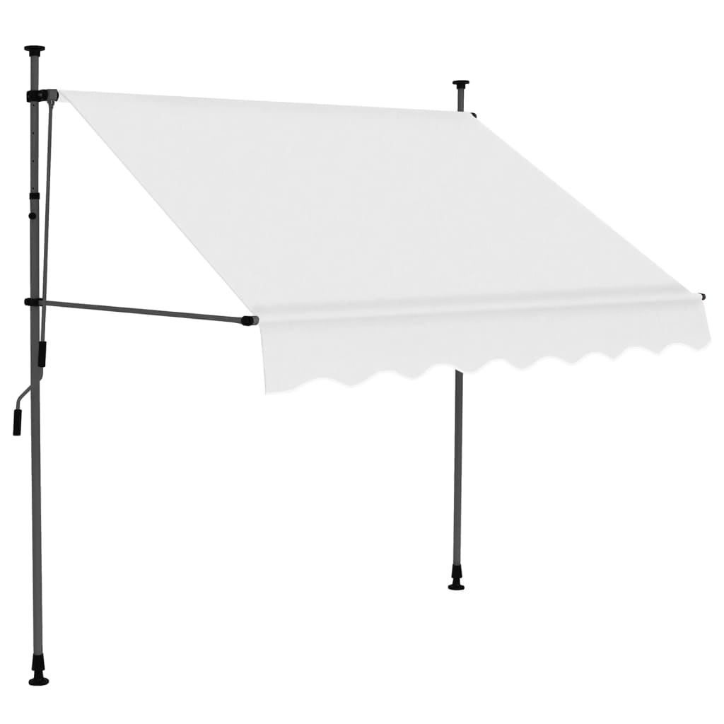 Vidaxl Luifel manually extendable with LED 150 cm cream -colored