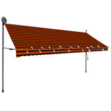 Vidaxl Luifel manually extendable with LED 400 cm orange and brown