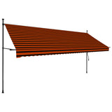 Vidaxl Luifel manuell ausziehbar mit LED 400 cm Orange und Braun