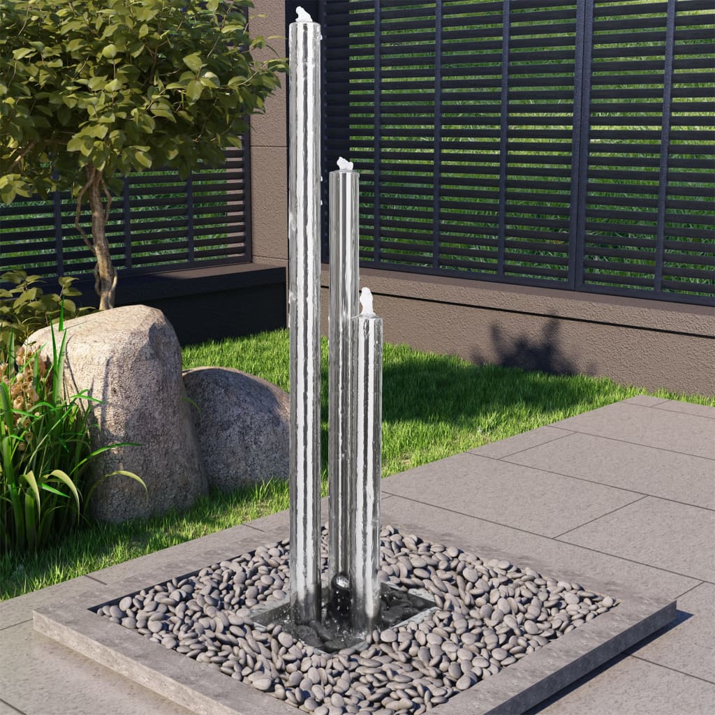 Vidaxl Garden Fountain 48x34x153 cm z nerezové oceli stříbrná barva