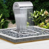 Vidaxl Garden Waterfall 52.4x34.2x82 cm de acero inoxidable de color plateado