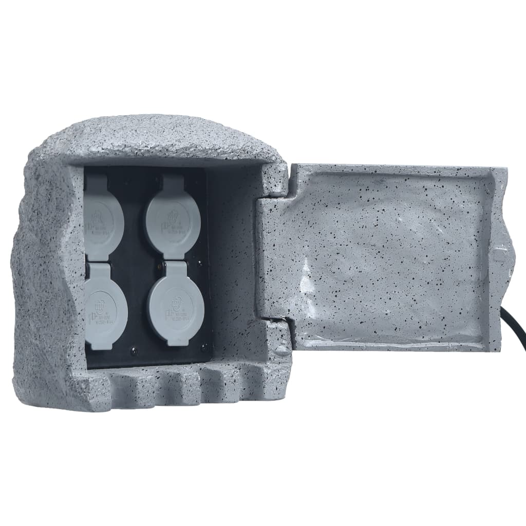 Vidaxl Garden Stop kontakt 4 Vstup dálkového ovládání Polyresin Grey