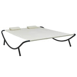 Vidaxl loungebed stof crème