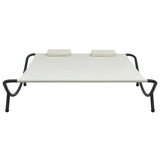 Vidaxl loungebed stof crème