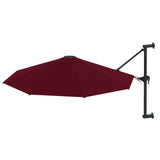 Vidaxl Wall parasol s kovovým pólem 300 cm Bordeaux Red