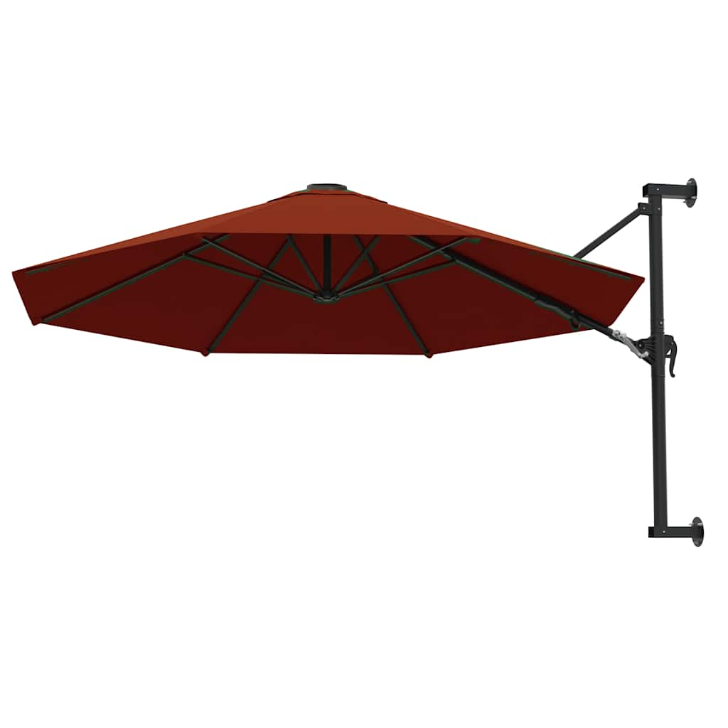 Vidaxl Wall Parasol s kovinskim drogom 300 cm terakota -obarvana