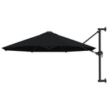 Vidaxl veggparasol med metallstang 300 cm svart