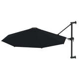 Parasol mural vidaxl avec poteau métallique 300 cm noir