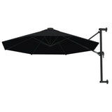 Parasol de pared Vidaxl con poste de metal de 300 cm negro