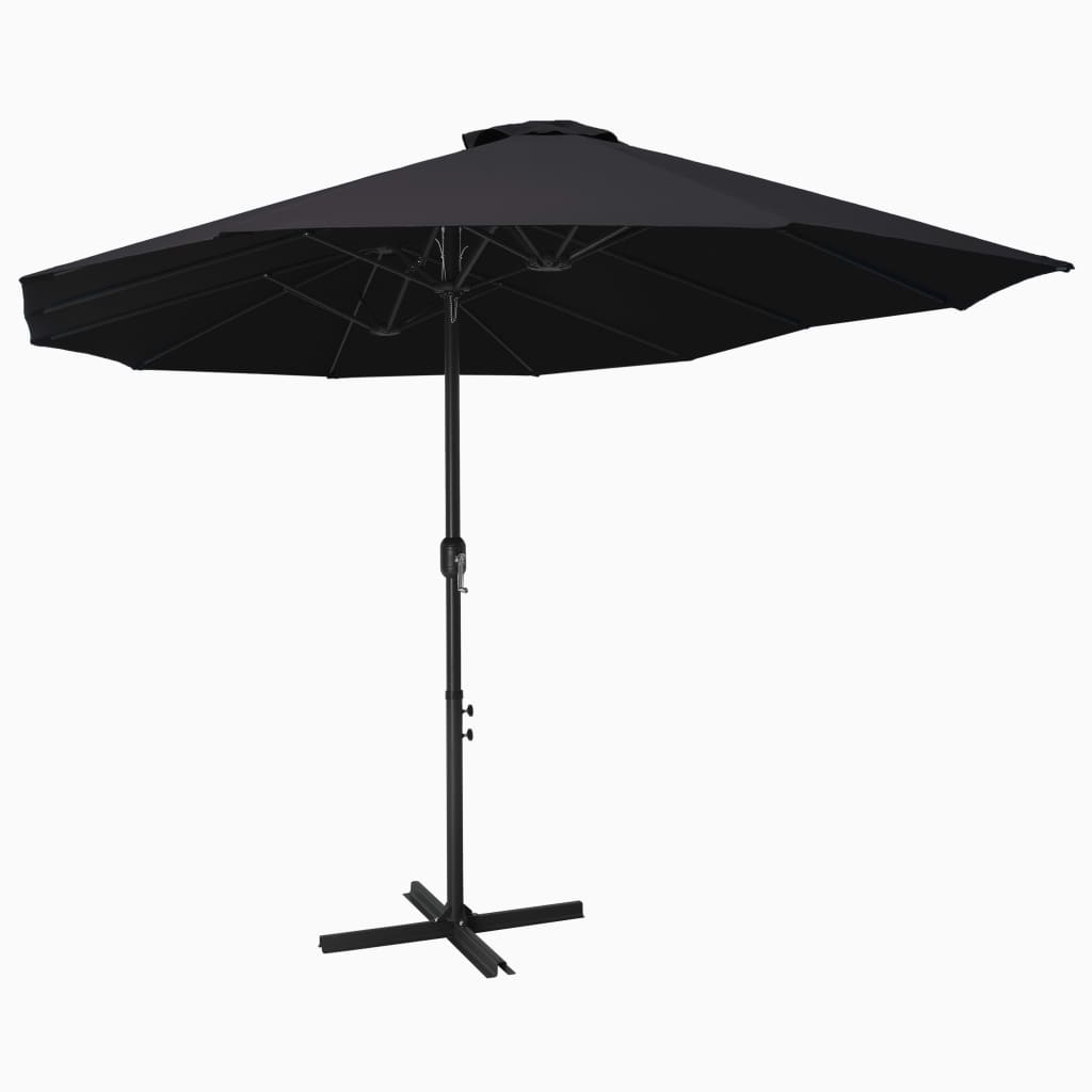 Parasol Vidaxl con poste de aluminio 460x270 cm negro