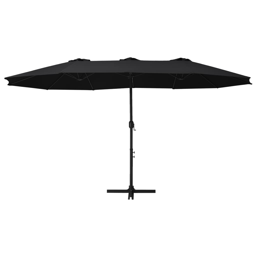 Vidaxl parasol s hliníkovým pólem 460x270 cm černá