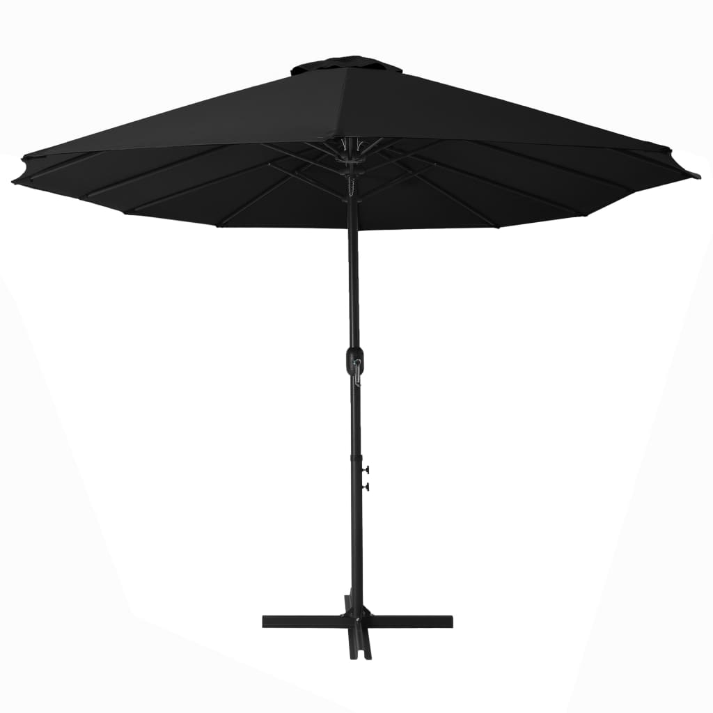 Parasol Vidaxl con poste de aluminio 460x270 cm negro