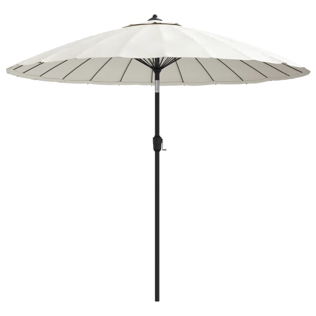 Vidaxl Parasol con polo in alluminio 270 cm bianco sabbioso