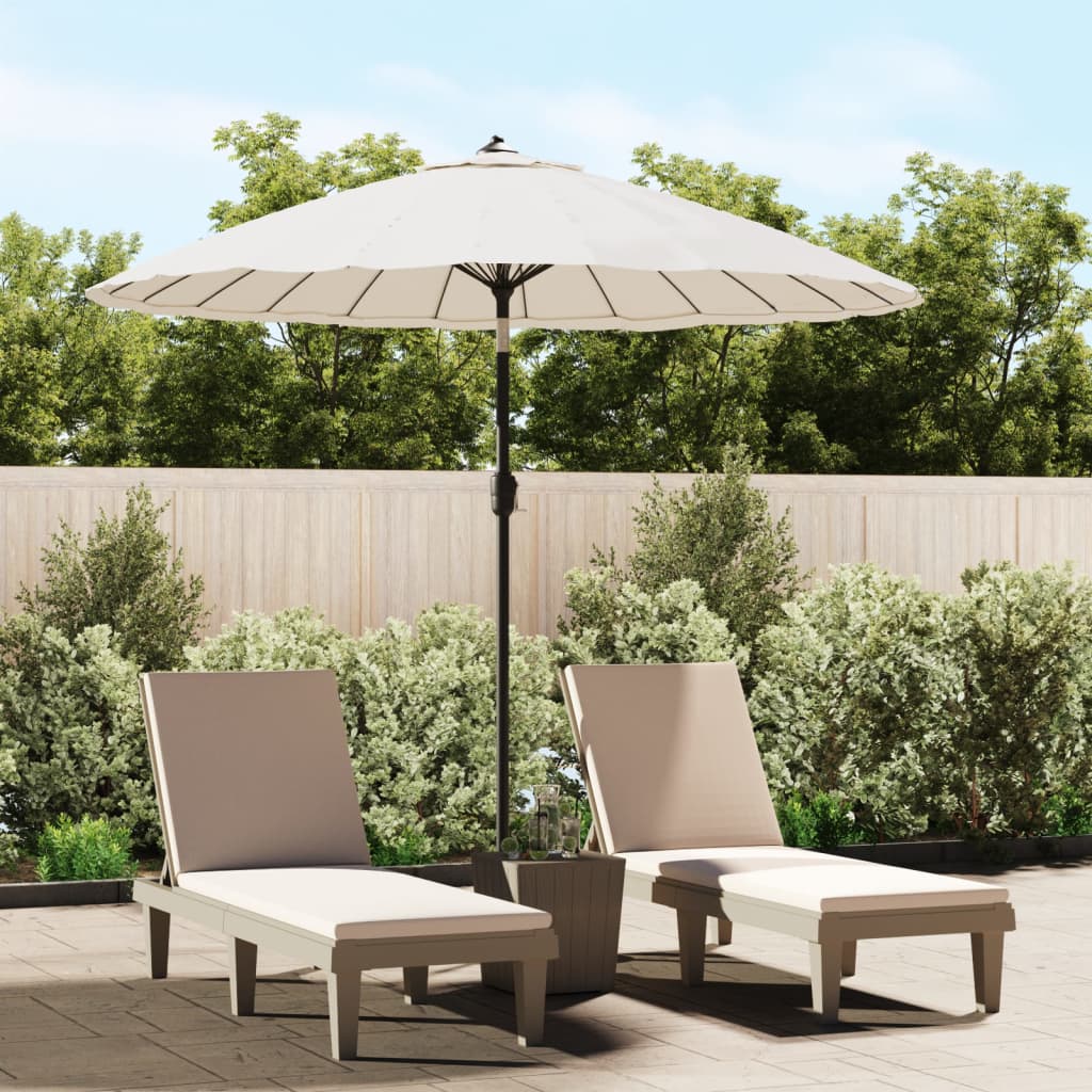 Vidaxl -parasol med aluminiumstang 270 cm sandhvit