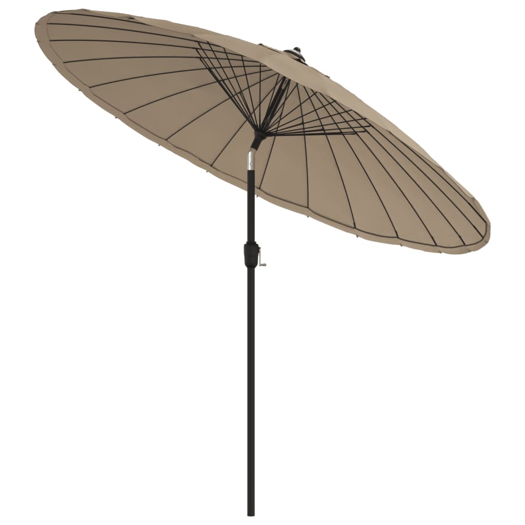 Parasol vidaxl avec poteau en aluminium 270 cm taupe