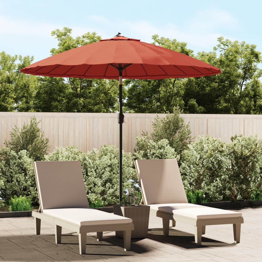 Parasol Vidaxl con poste de aluminio 270 cm de terracota