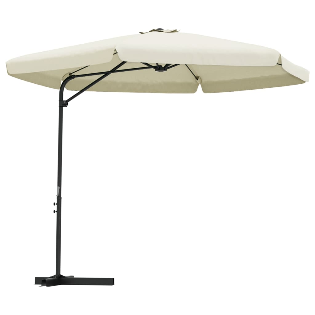 Vidaxl Parasol med stålstang 300 cm sand hvid