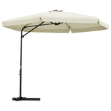 Parasol vidaxl avec poteau en acier 300 cm de sable blanc