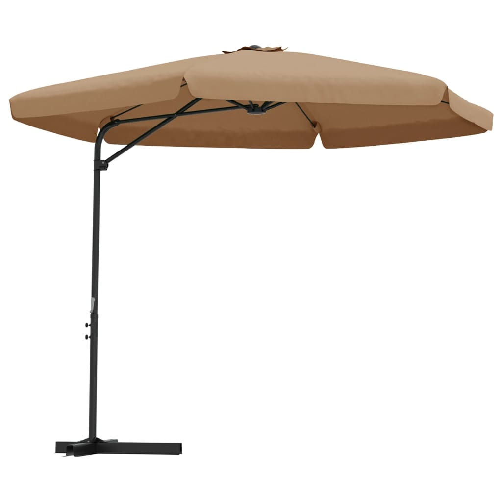 Vidaxl -parasol med stålstang 300 cm taupe