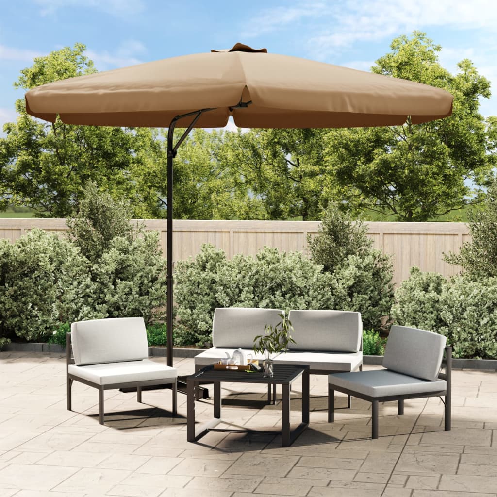 Parasol vidaxl avec pôle en acier 300 cm taupe