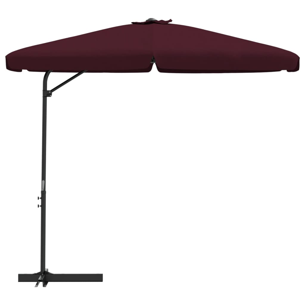 Vidaxl Parasol med stålstång 300 cm Bordeaux röd