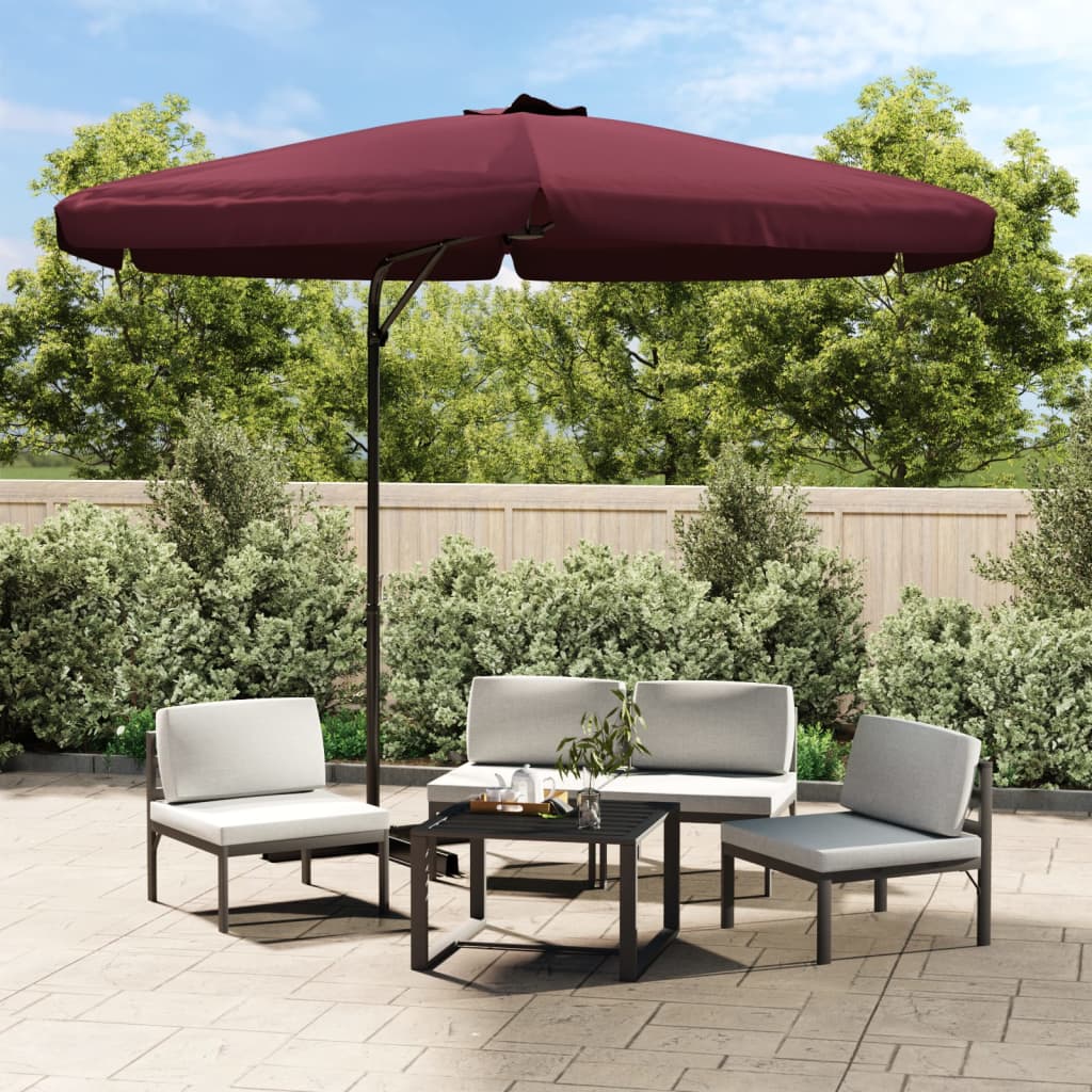 Vidaxl -Parasol mit Stahlpol 300 cm Bordeaux Rot