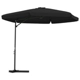 Parasol Vidaxl con poste de acero 300 cm negro