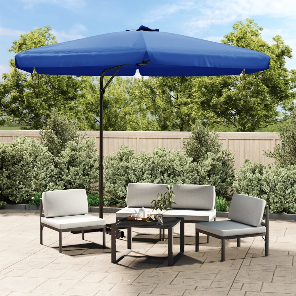 Vidaxl -parasol med stålstang 300 cm Azure Blue