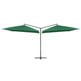 Vidaxl Parasol Doppel mit Stahlpol 250x250 cm Grün