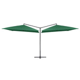 Vidaxl Parasol dobbel med stålstang 250x250 cm grønn