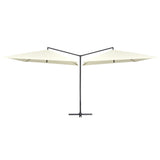 Vidaxl parasol dobbelt med stålstang 250x250 cm sand hvid