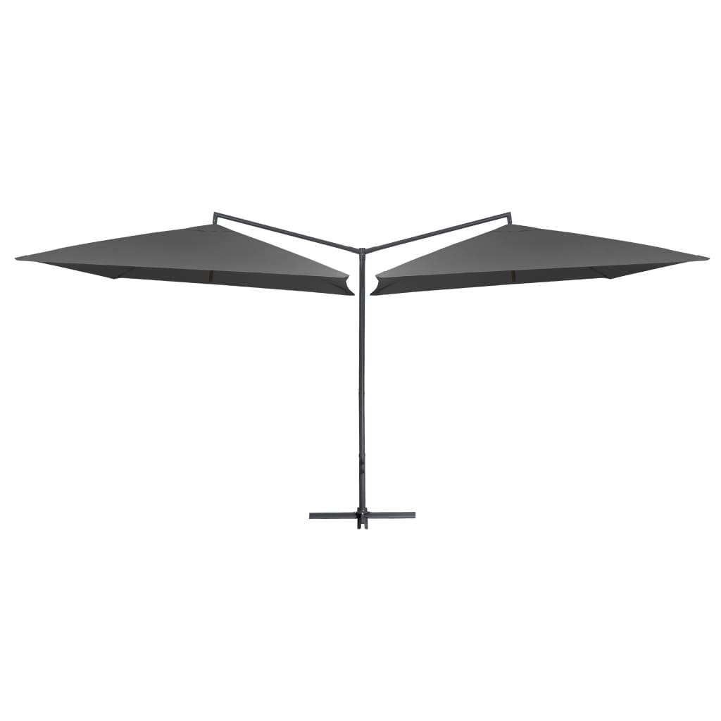 Vidaxl -parasol dobbelt med stålstang 250x250 cm antracit