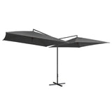 Vidaxl Parasol Double con polo in acciaio 250x250 cm antracite