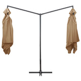 Vidaxl Parasol Double con polo in acciaio 250x250 cm Taupe