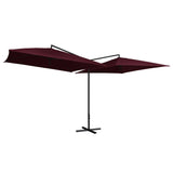 Vidaxl Parasol dobbel med stålstang 250x250 cm Bordeaux rød