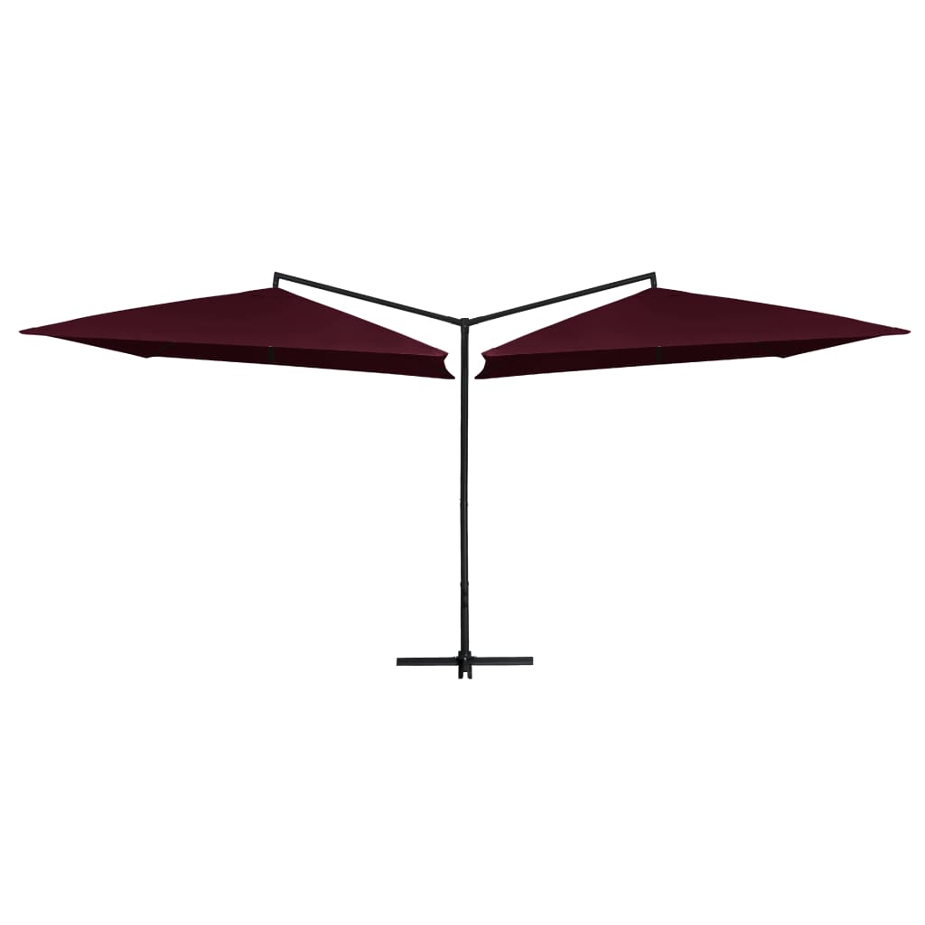 Vidaxl Parasol dobbel med stålstang 250x250 cm Bordeaux rød