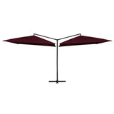 Vidaxl Parasol dobbel med stålstang 250x250 cm Bordeaux rød