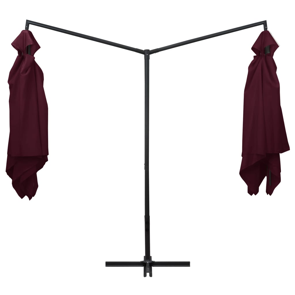 Vidaxl Parasol Double with steel pole 250x250 cm Bordeaux red