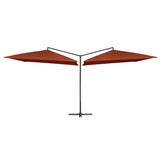 Vidaxl Parasol Double con polo in acciaio 250x250 cm Terracotta.