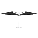 Vidaxl parasol double avec poteau en acier 250x250 cm noir