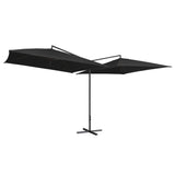 Vidaxl Parasol Double s ocelovým pólem 250x250 cm černá