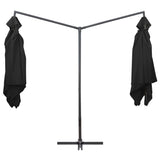 Vidaxl Parasol Double con palo in acciaio 250x250 cm nero