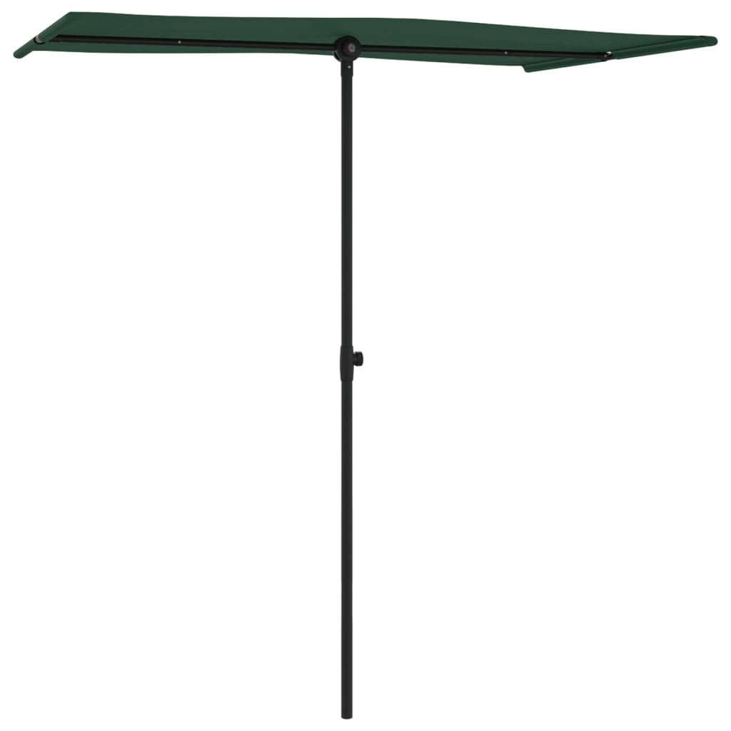 Vidaxl Parasol con polo in alluminio 180x110 cm verde